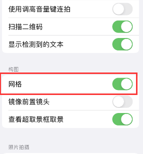 玛沁苹果手机维修网点分享iPhone如何开启九宫格构图功能