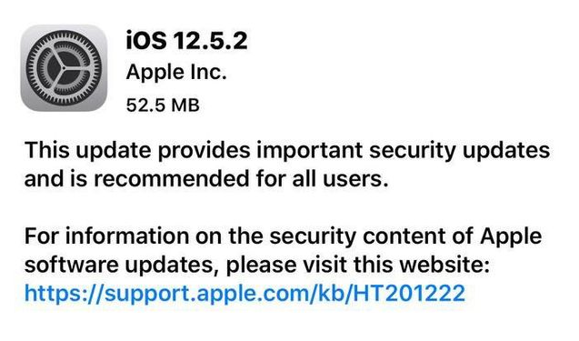 玛沁苹果手机维修分享iOS12.5.2发布，建议所有老苹果用户安装 